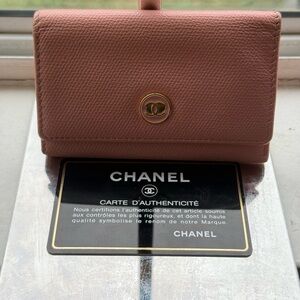 Authentic CHANEL Keychain wallet-Pink Series 10 with card